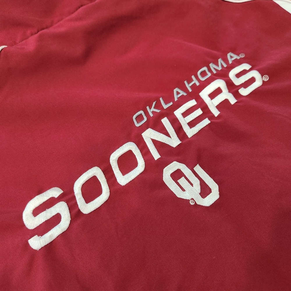 VTG Y2K RED OAK Oklahoma Sooners OU Men Med Crimson Fleece Lined Full Zip Jacket - Picture 8 of 14